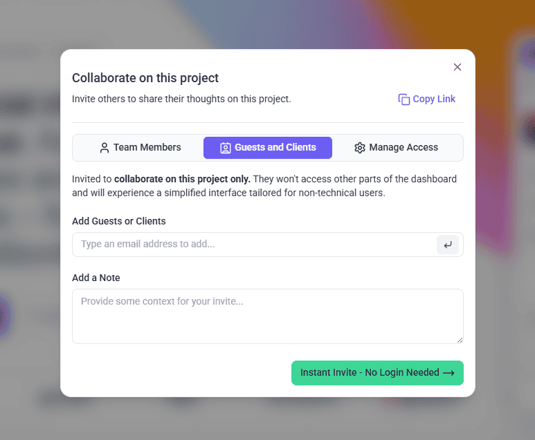 A person being designated a stakeholder on the project