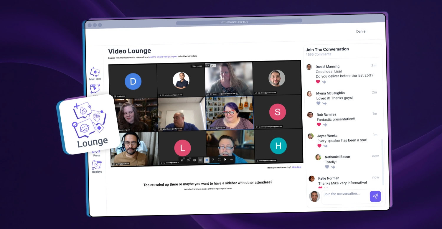 mockup of the networking lounge