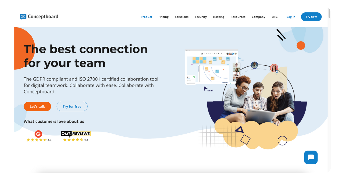 Conceptboard creative review tool showcasing real-time brainstorming and interactive collaboration.