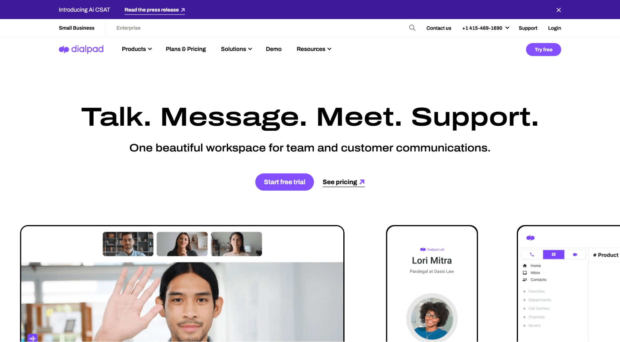 dialpad homepage